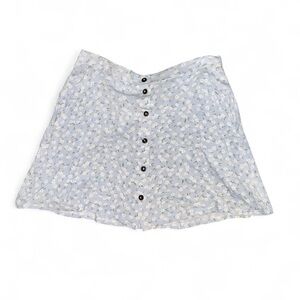 La Hearts Blue Skirt with Floral Pattern